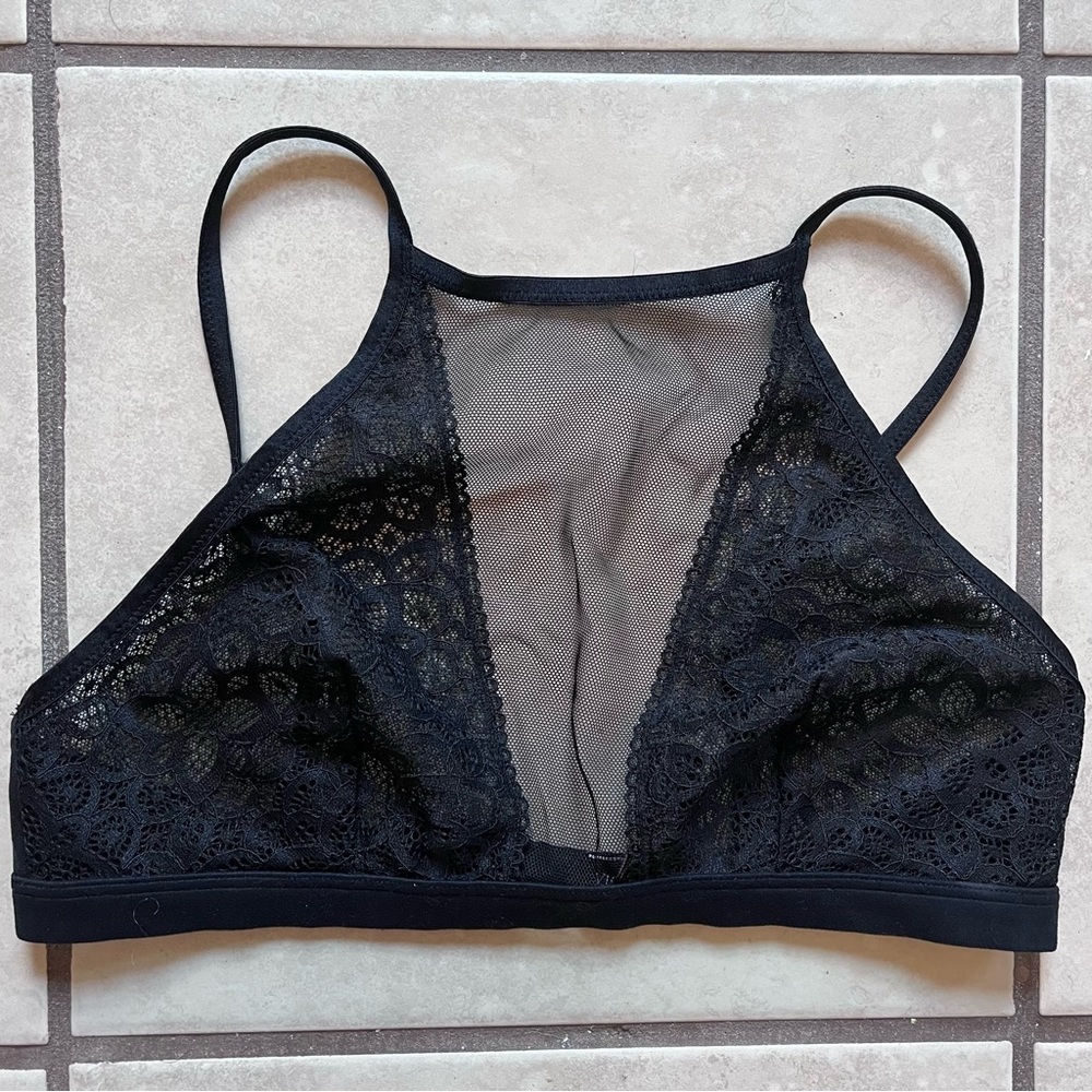 Victoria’s Secret Dream Angels Mesh Lace High Neck Bralette Small
